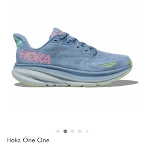 Hoka Womems Sneakers in Light Blue and Lime